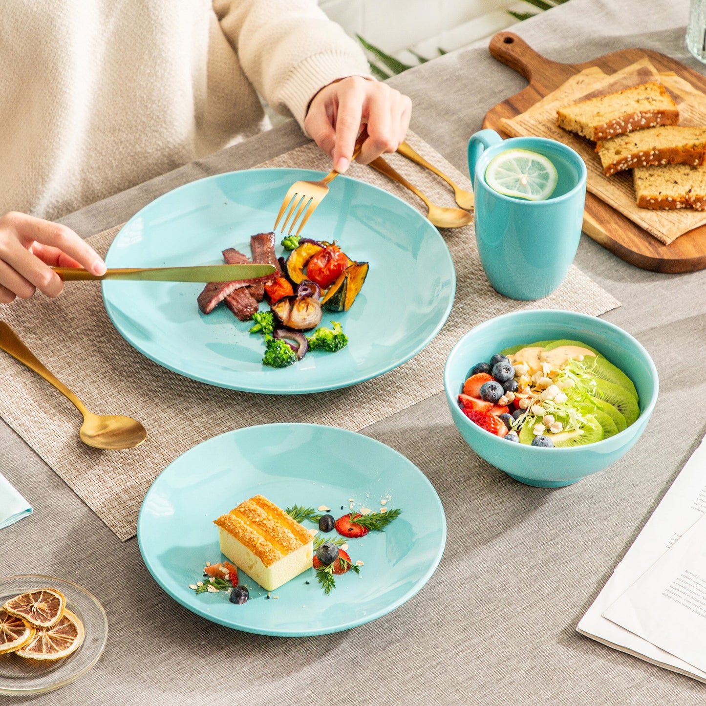 Sweet Geschirrset, hellblau, Porzellan | SPACY HOME