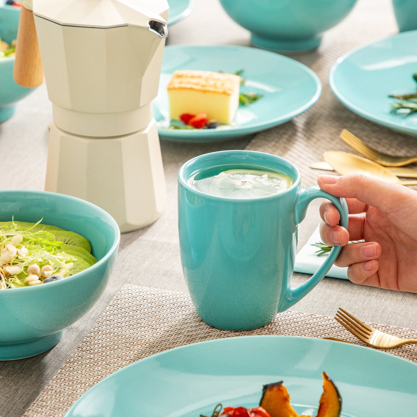Sweet Geschirrset, hellblau, Porzellan | SPACY HOME