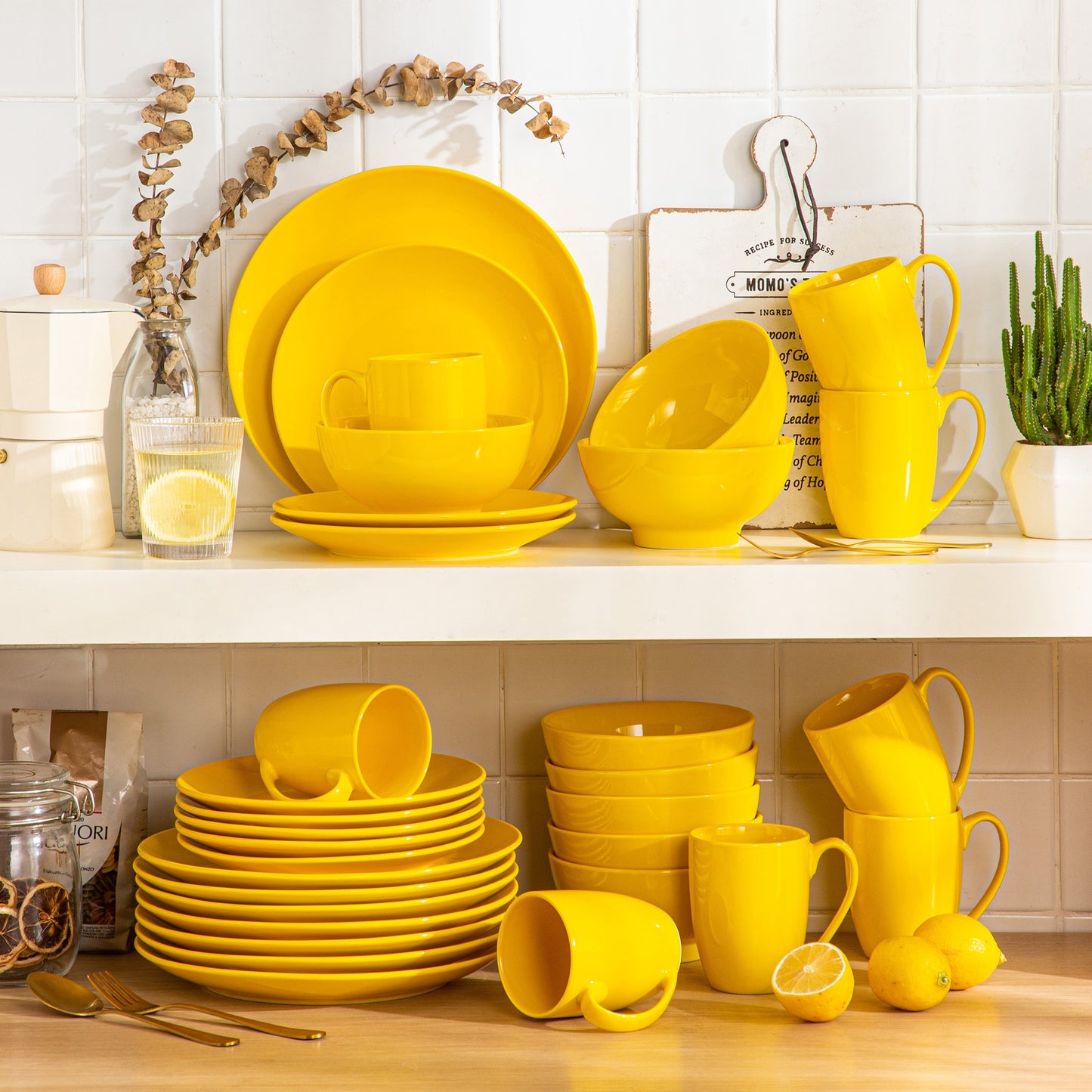 Sweet Geschirrset, gelb, Porzellan | SPACY HOME