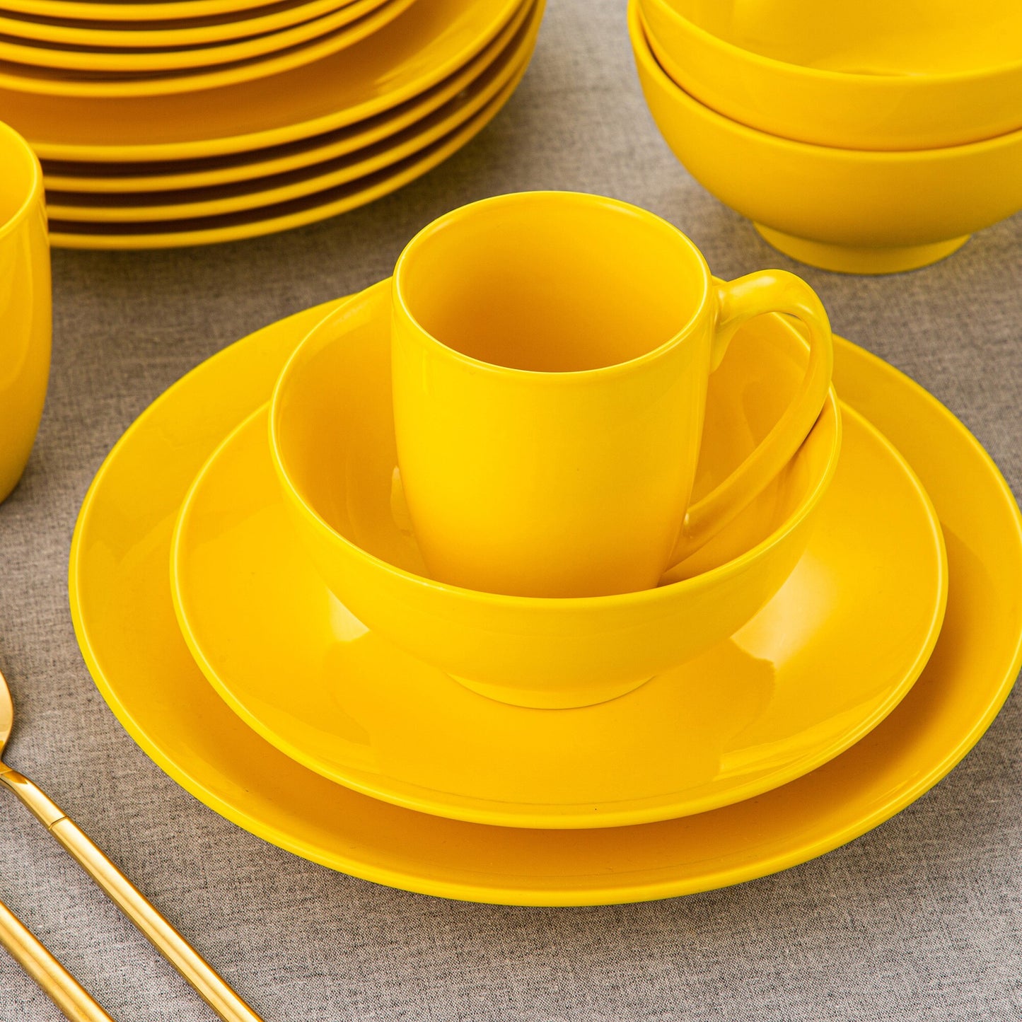 Sweet Geschirrset, gelb, Porzellan | SPACY HOME