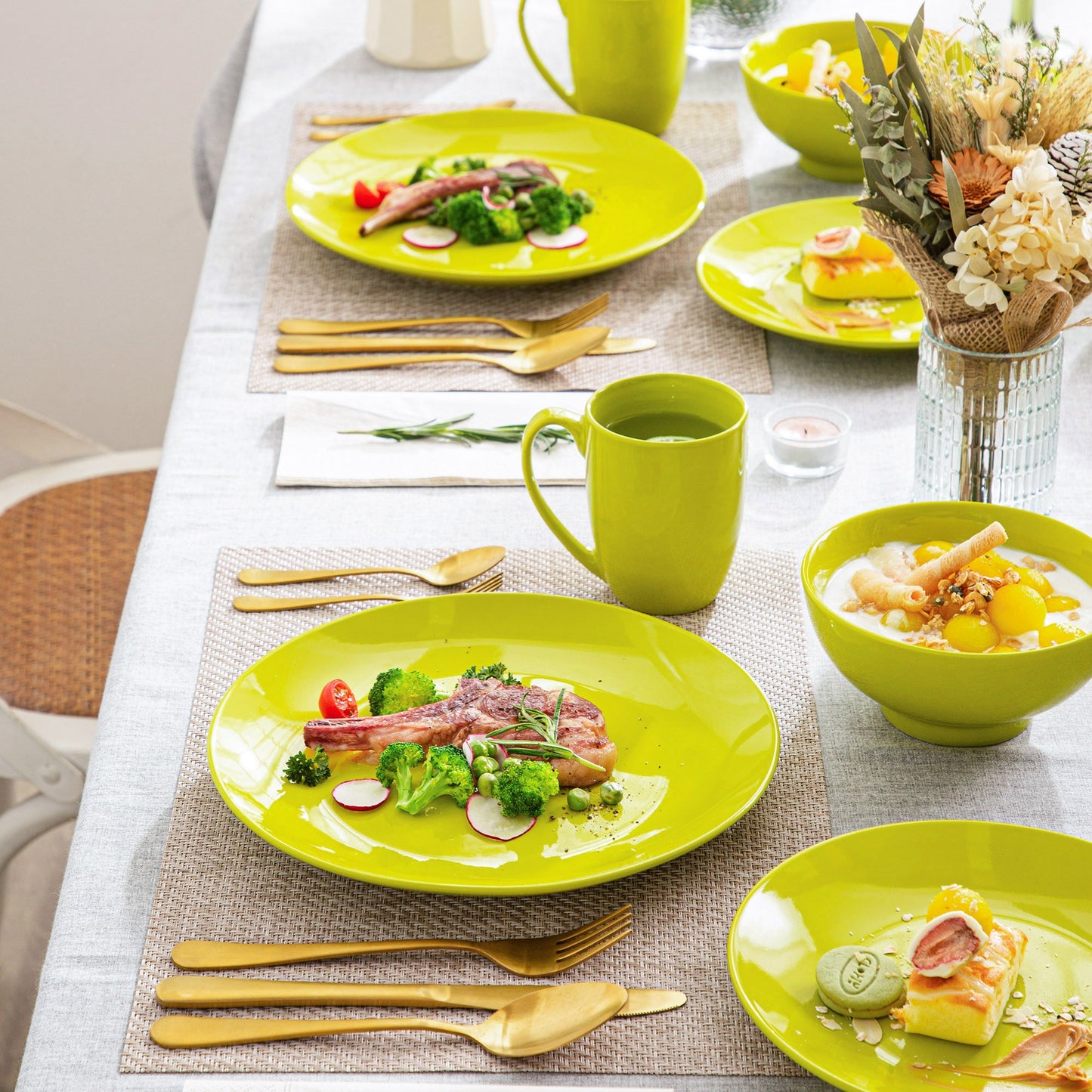 Sweet Geschirrset, hellgrün, Porzellan | SPACY HOME