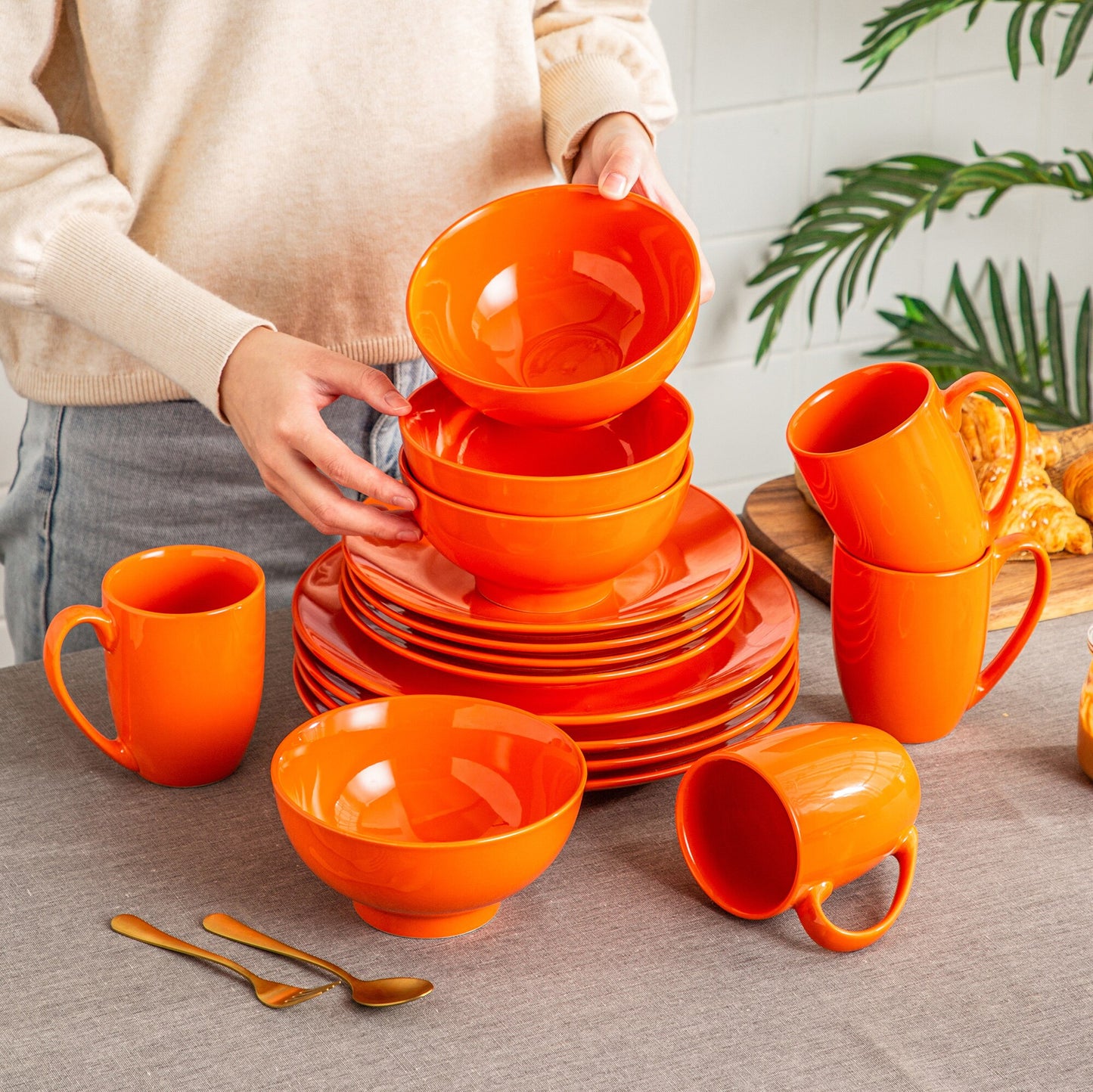 Sweet Geschirrset, orange, Porzellan | SPACY HOME
