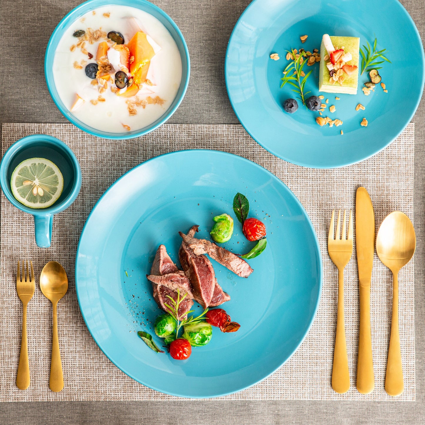 Sweet Geschirrset, blau, Porzellan | SPACY HOME