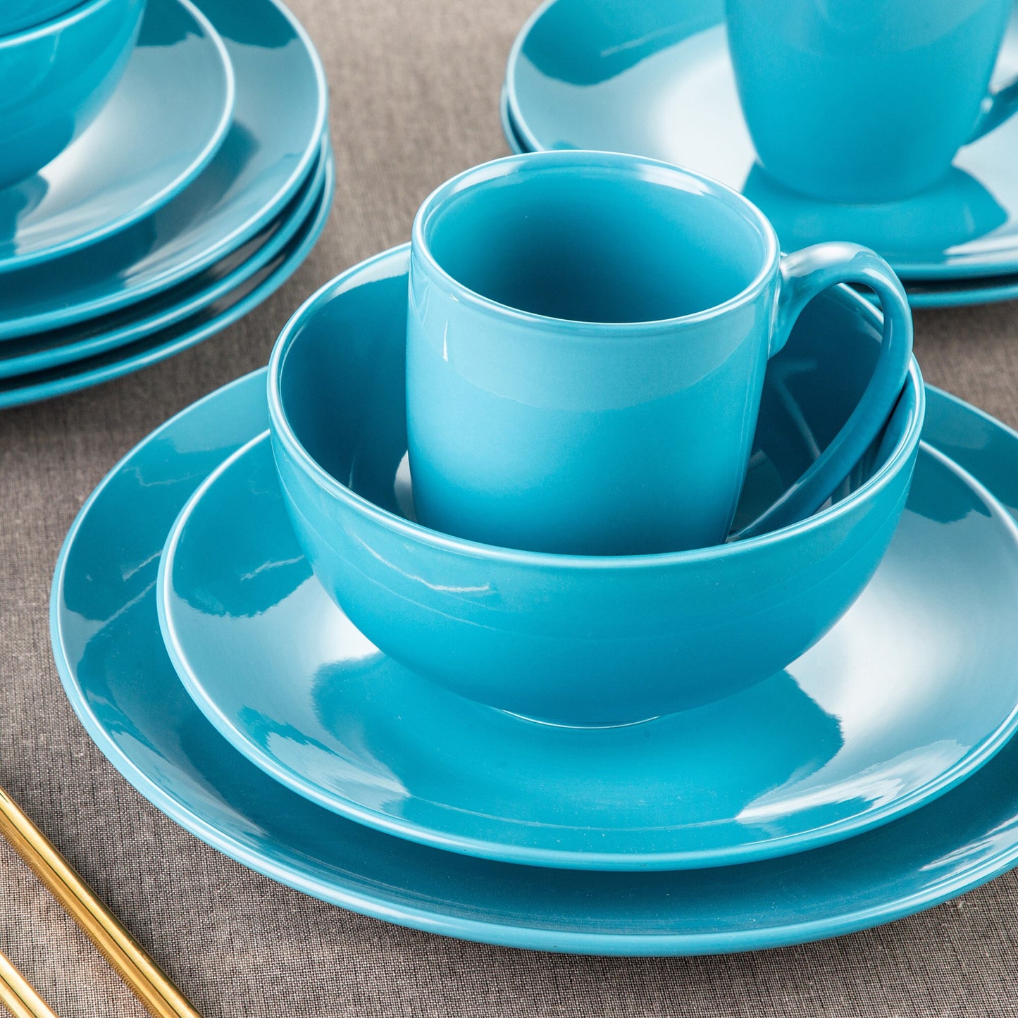Sweet Geschirrset, blau, Porzellan | SPACY HOME