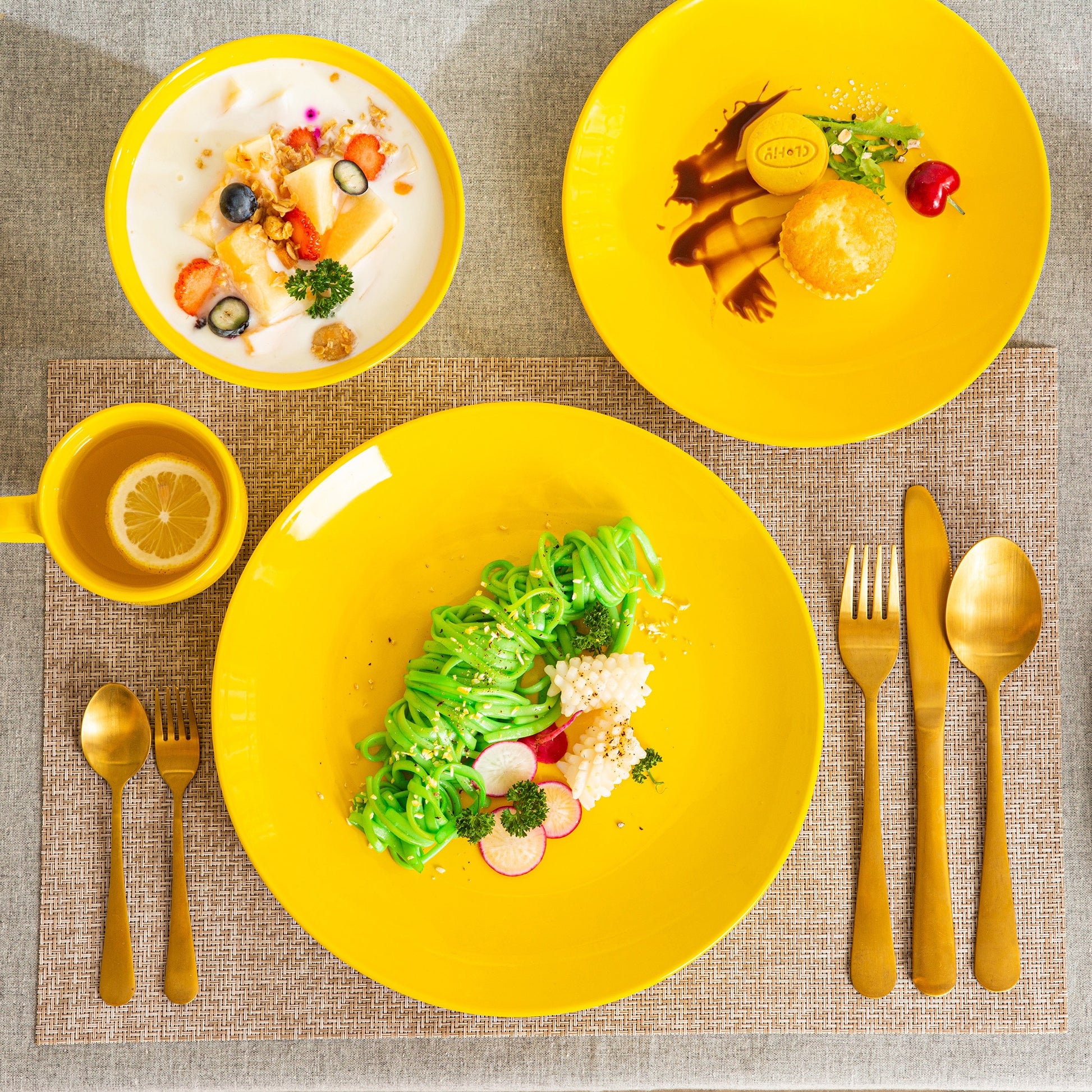 Sweet Geschirrset, gelb, Porzellan | SPACY HOME